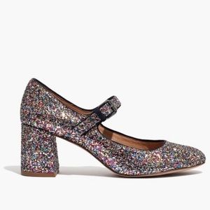 Madewell Zelda Maryjane Glitter Pumps 7.5